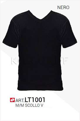 Мужская хлопковая футболка с коротким рукавом и V-образным вырезом LOTTO T-Shirt Scollo V LT1001